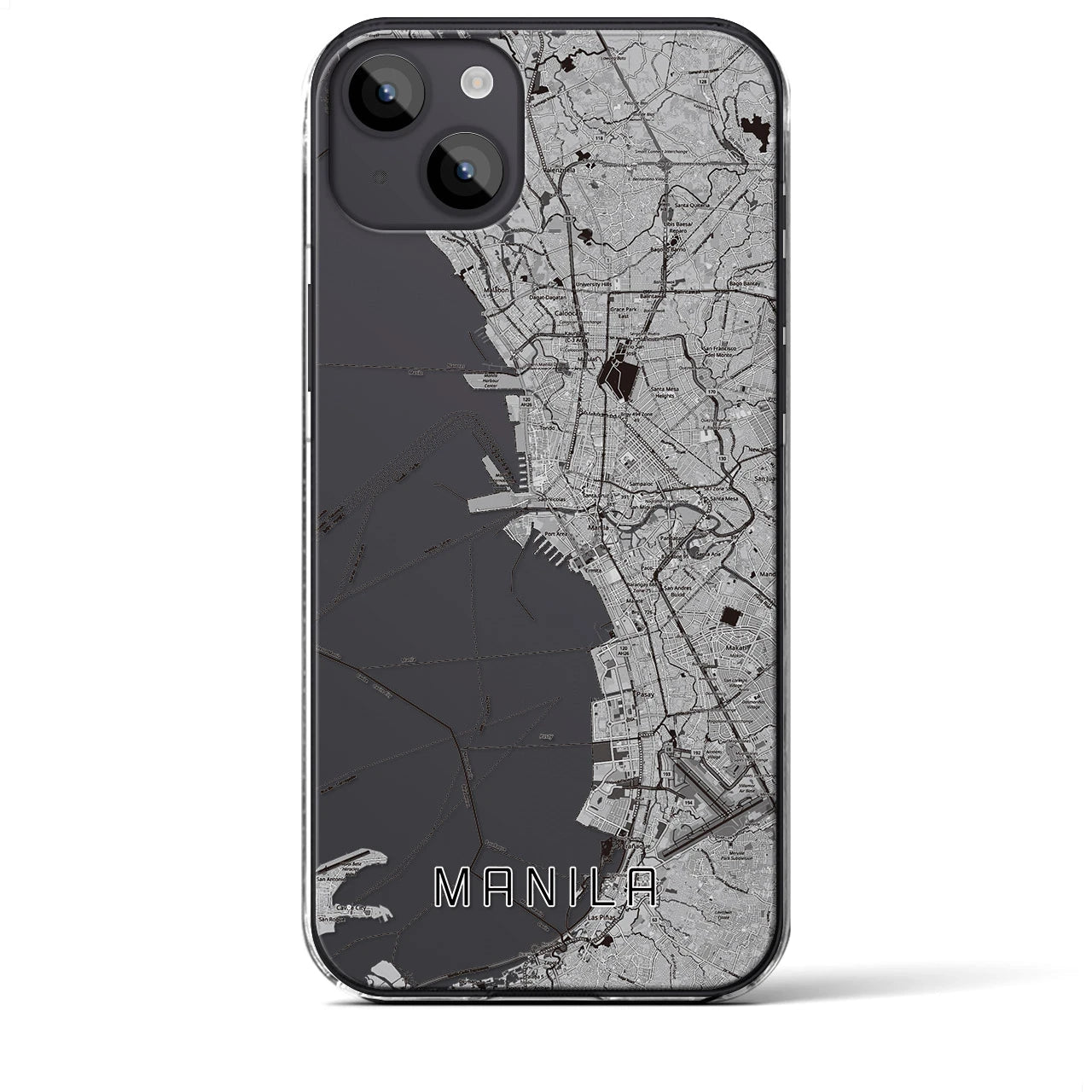 【マニラ（フィリピン）】地図柄iPhoneケース（クリアタイプ）