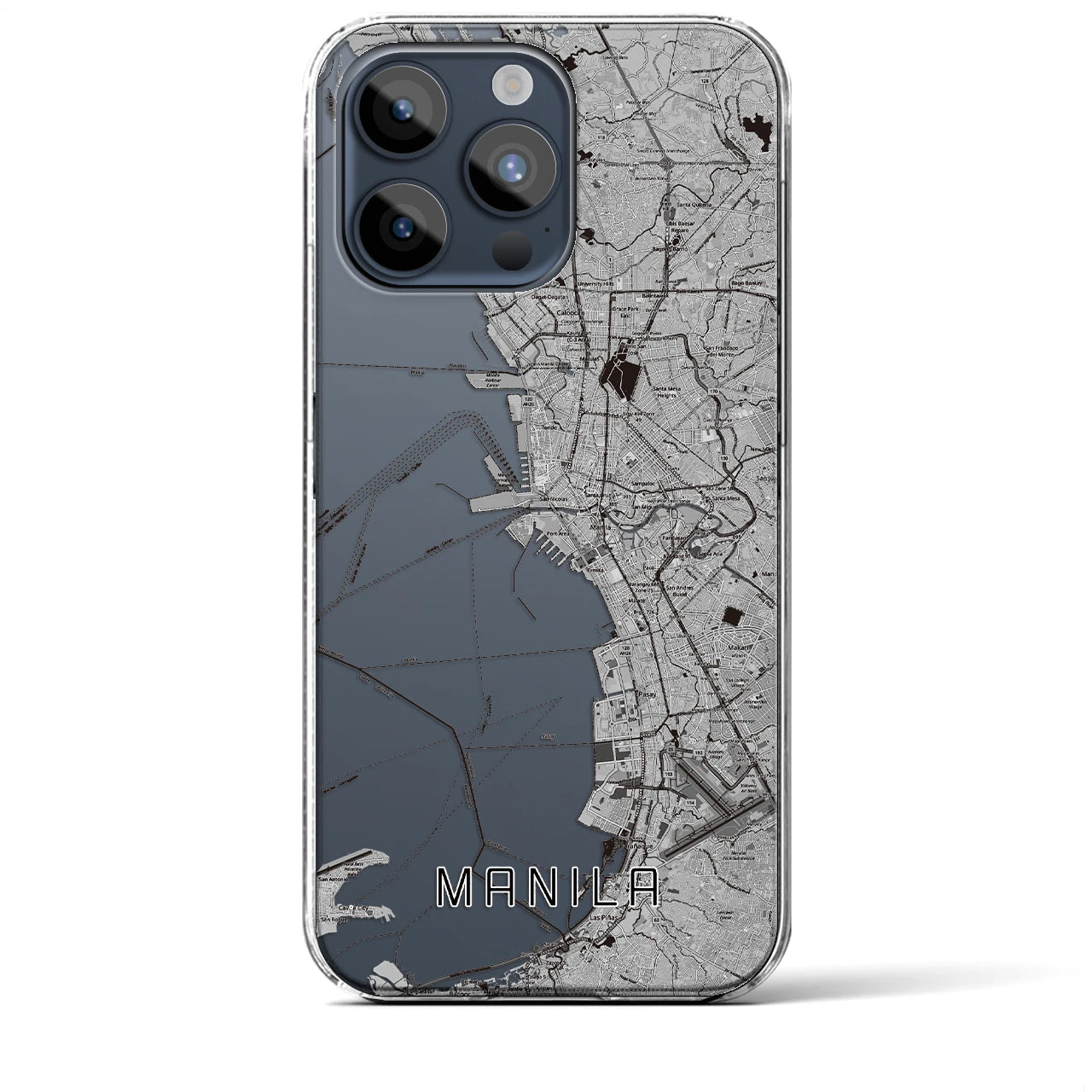【マニラ（フィリピン）】地図柄iPhoneケース（クリアタイプ）