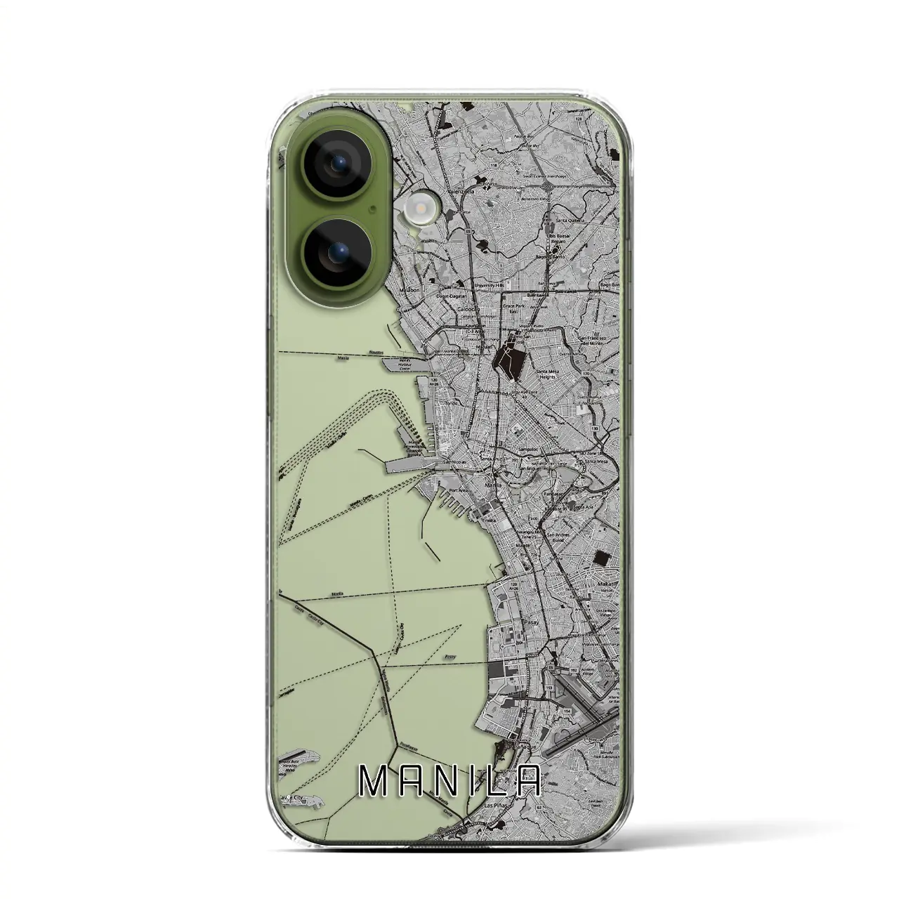 【マニラ（フィリピン）】地図柄iPhoneケース（クリアタイプ）