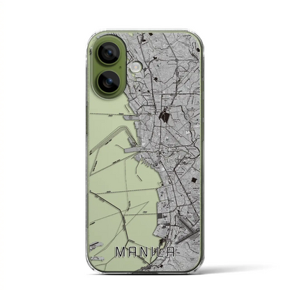 【マニラ（フィリピン）】地図柄iPhoneケース（クリアタイプ）
