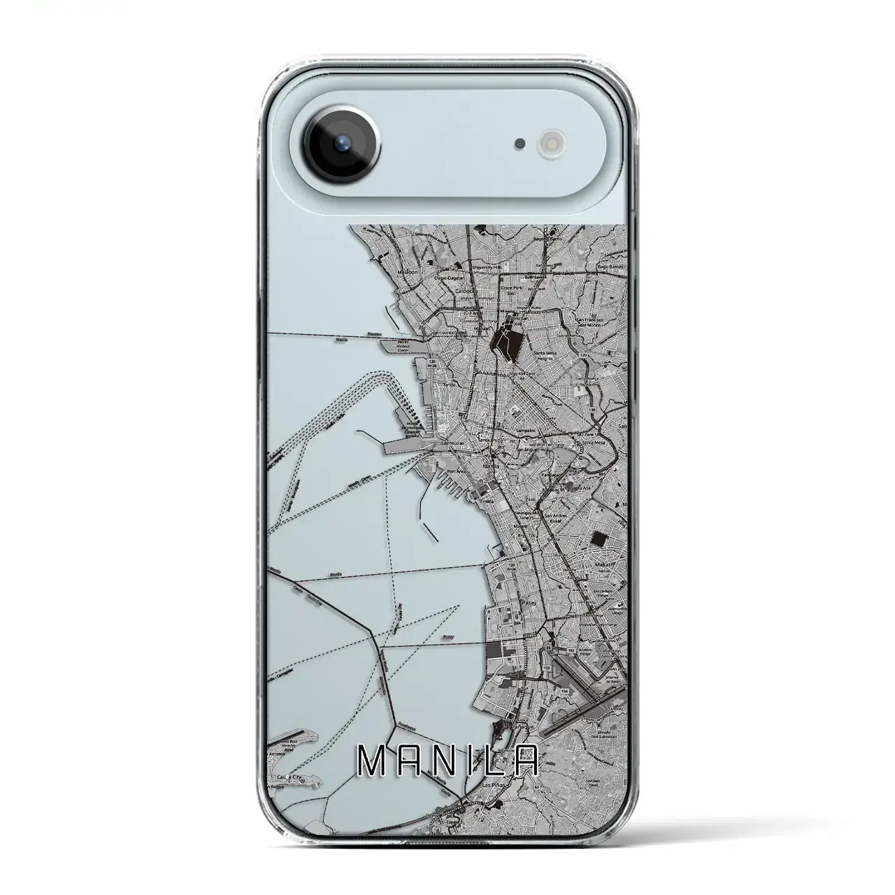 【マニラ（フィリピン）】地図柄iPhoneケース（クリアタイプ）