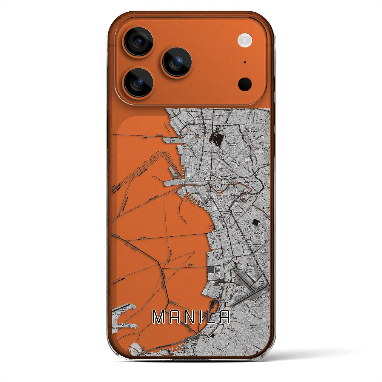【マニラ（フィリピン）】地図柄iPhoneケース（クリアタイプ）