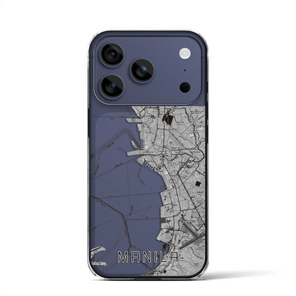 【マニラ（フィリピン）】地図柄iPhoneケース（クリアタイプ）