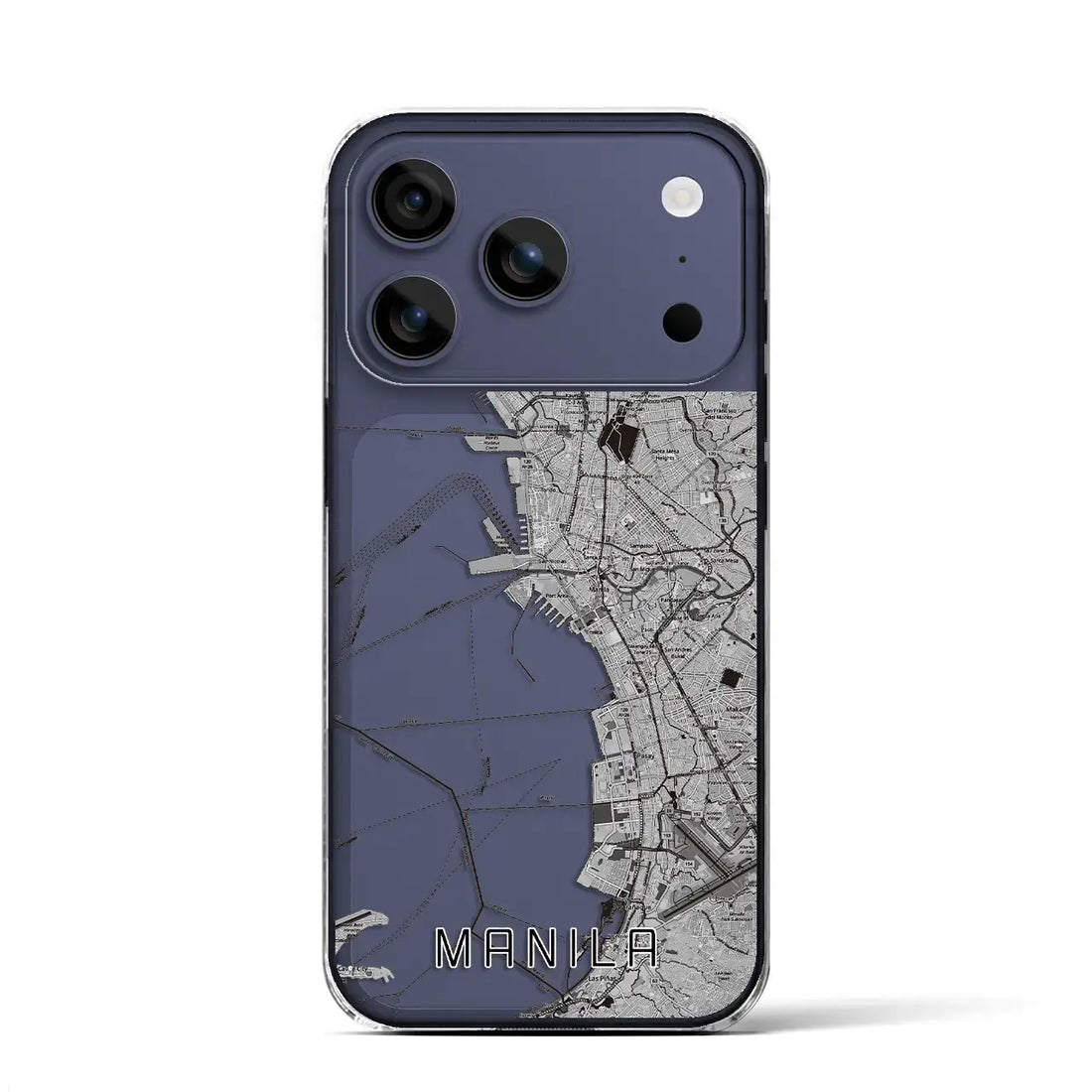 【マニラ（フィリピン）】地図柄iPhoneケース（クリアタイプ）