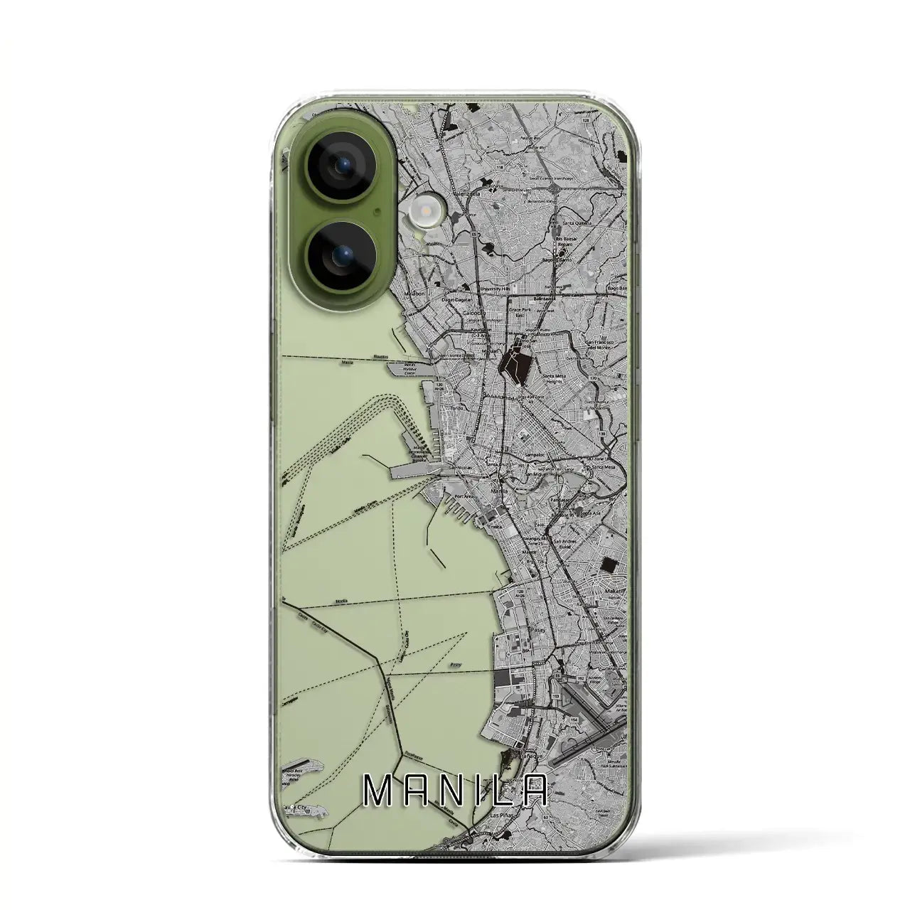 【マニラ（フィリピン）】地図柄iPhoneケース（クリアタイプ）