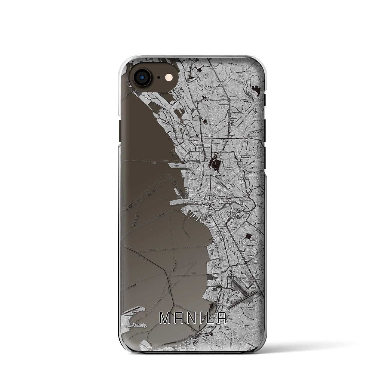 【マニラ（フィリピン）】地図柄iPhoneケース（クリアタイプ）