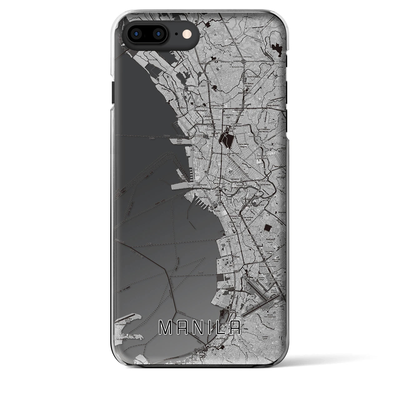【マニラ（フィリピン）】地図柄iPhoneケース（クリアタイプ）