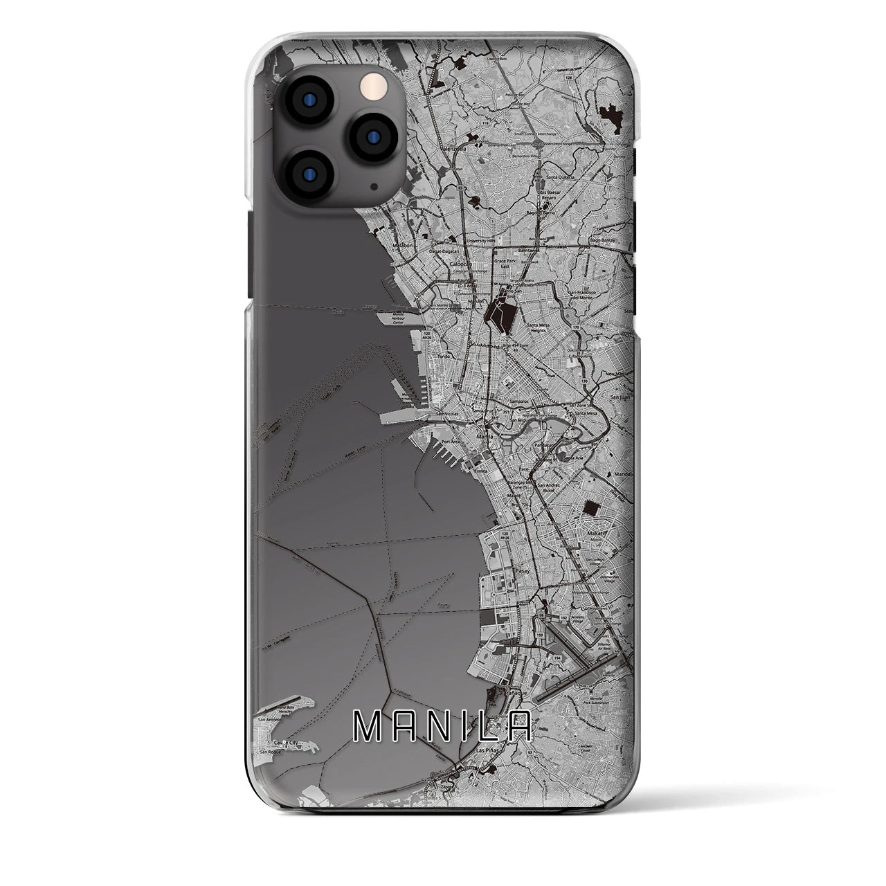 【マニラ（フィリピン）】地図柄iPhoneケース（クリアタイプ）