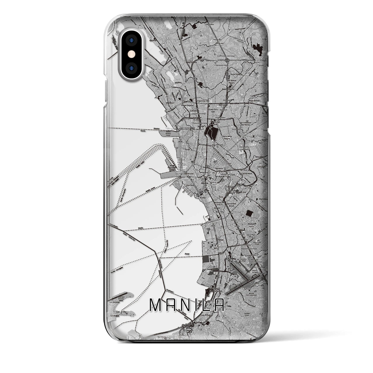 【マニラ（フィリピン）】地図柄iPhoneケース（クリアタイプ）