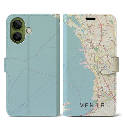 【マニラ（フィリピン）】地図柄iPhoneケース（手帳タイプ）