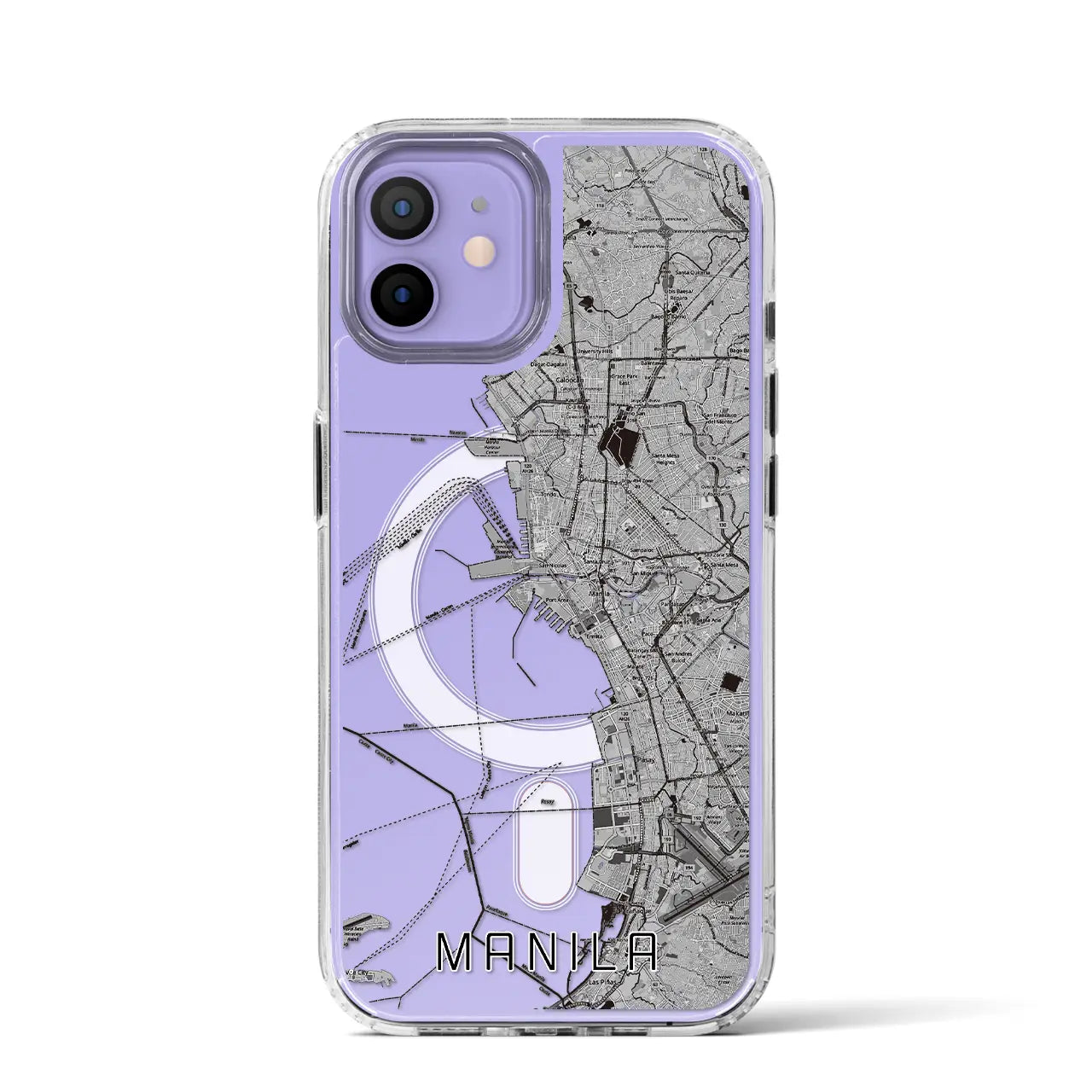 【マニラ（フィリピン）】地図柄iPhoneケース（MagSafeタイプ）