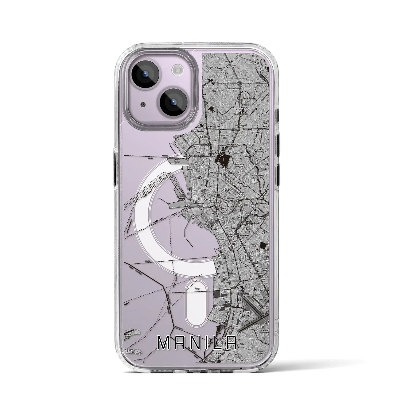 【マニラ（フィリピン）】地図柄iPhoneケース（MagSafeタイプ）