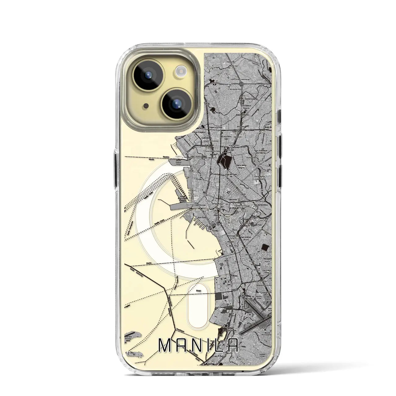 【マニラ（フィリピン）】地図柄iPhoneケース（MagSafeタイプ）
