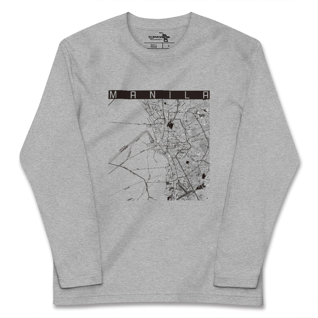 【マニラ(フィリピン)】地図柄ロングスリーブTシャツ