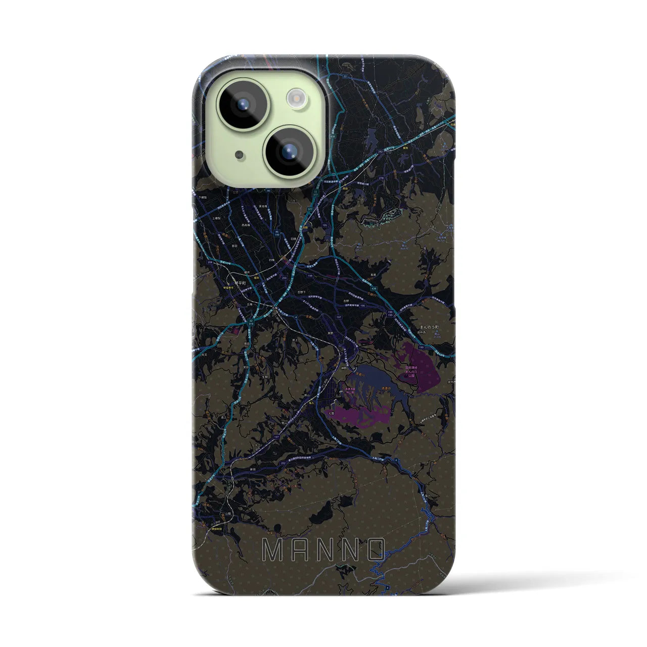 【まんのう（香川県）】地図柄iPhoneケース（バックカバータイプ）