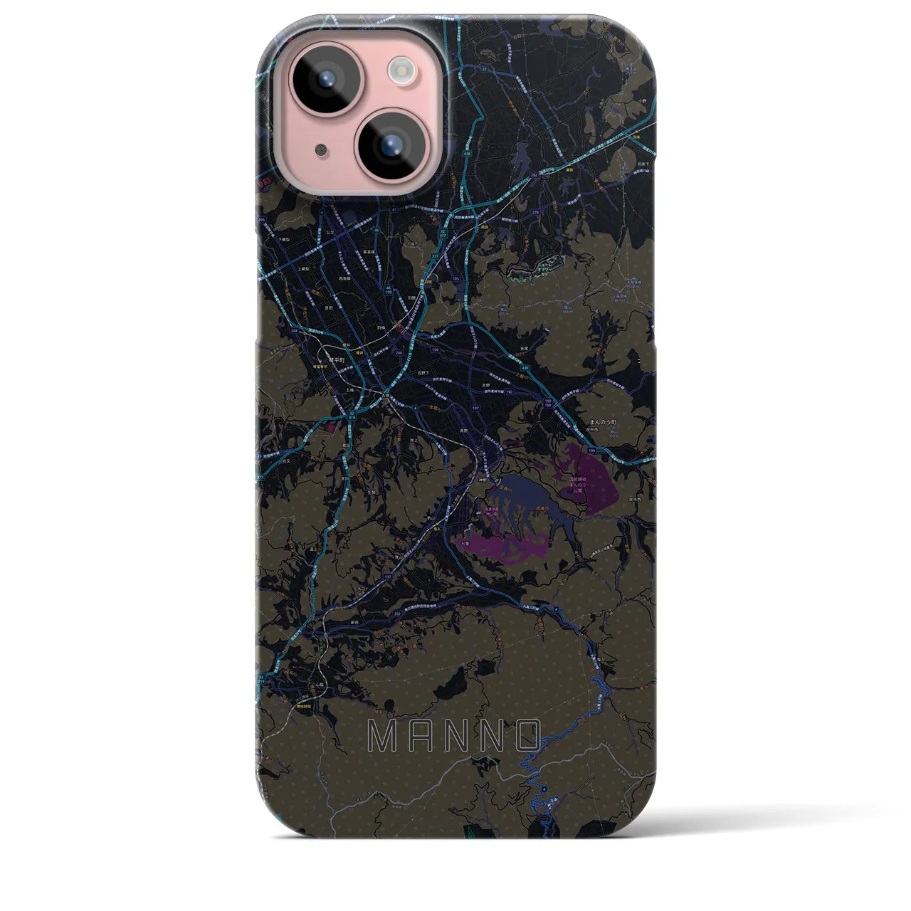 【まんのう（香川県）】地図柄iPhoneケース（バックカバータイプ）