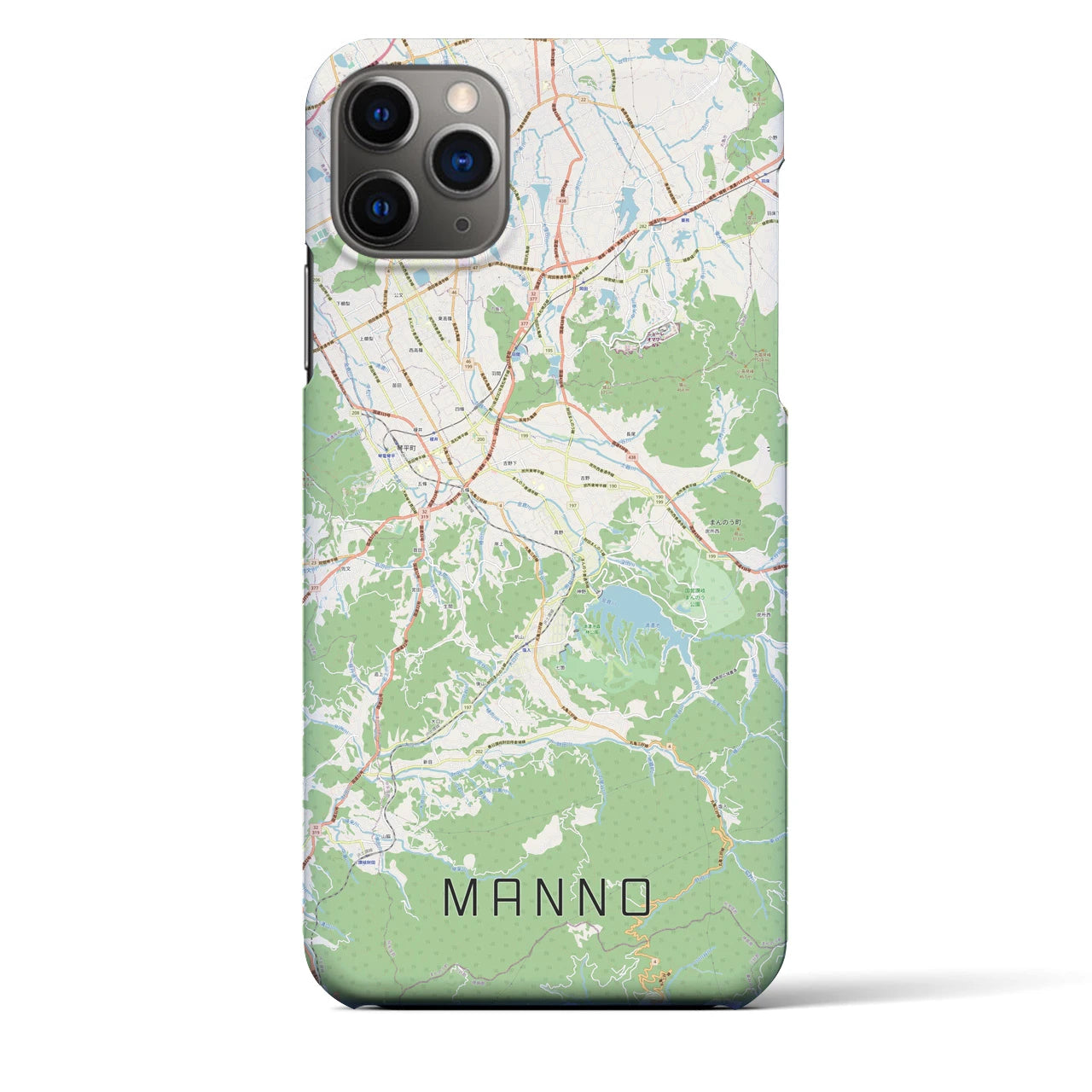 【まんのう（香川県）】地図柄iPhoneケース（バックカバータイプ）