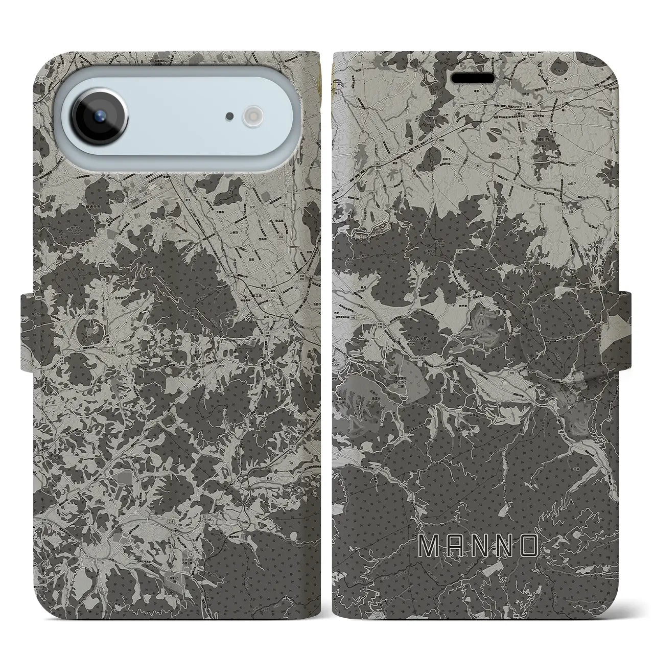 【まんのう（香川県）】地図柄iPhoneケース（手帳タイプ）