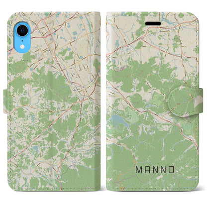 【まんのう（香川県）】地図柄iPhoneケース（手帳タイプ）ナチュラル・iPhone XR 用