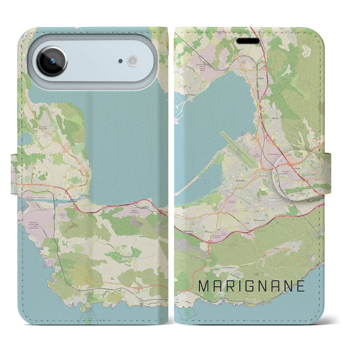 【マリニャーヌ（フランス）】地図柄iPhoneケース（手帳タイプ）ナチュラル・iPhone 17 Pro Max 用