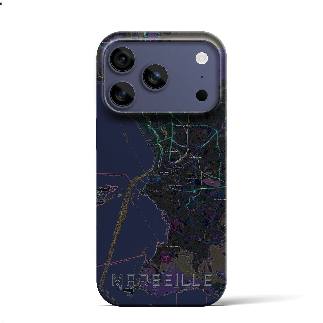 【マルセイユ（フランス）】地図柄iPhoneケース（バックカバータイプ）