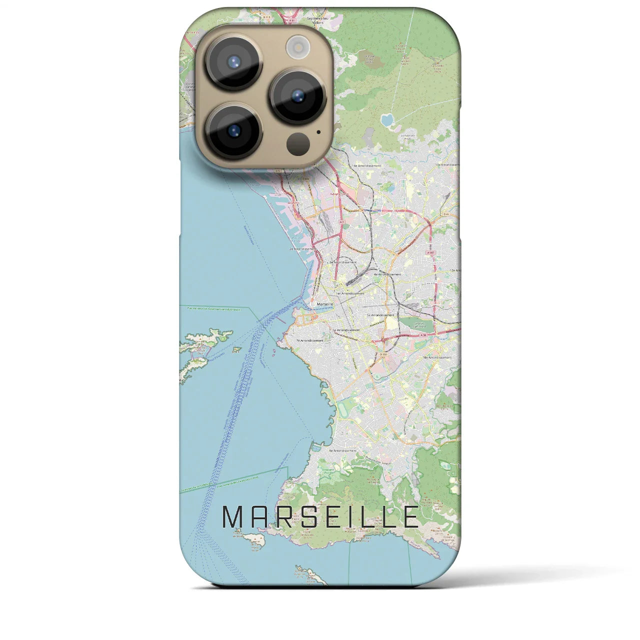 【マルセイユ（フランス）】地図柄iPhoneケース（バックカバータイプ）