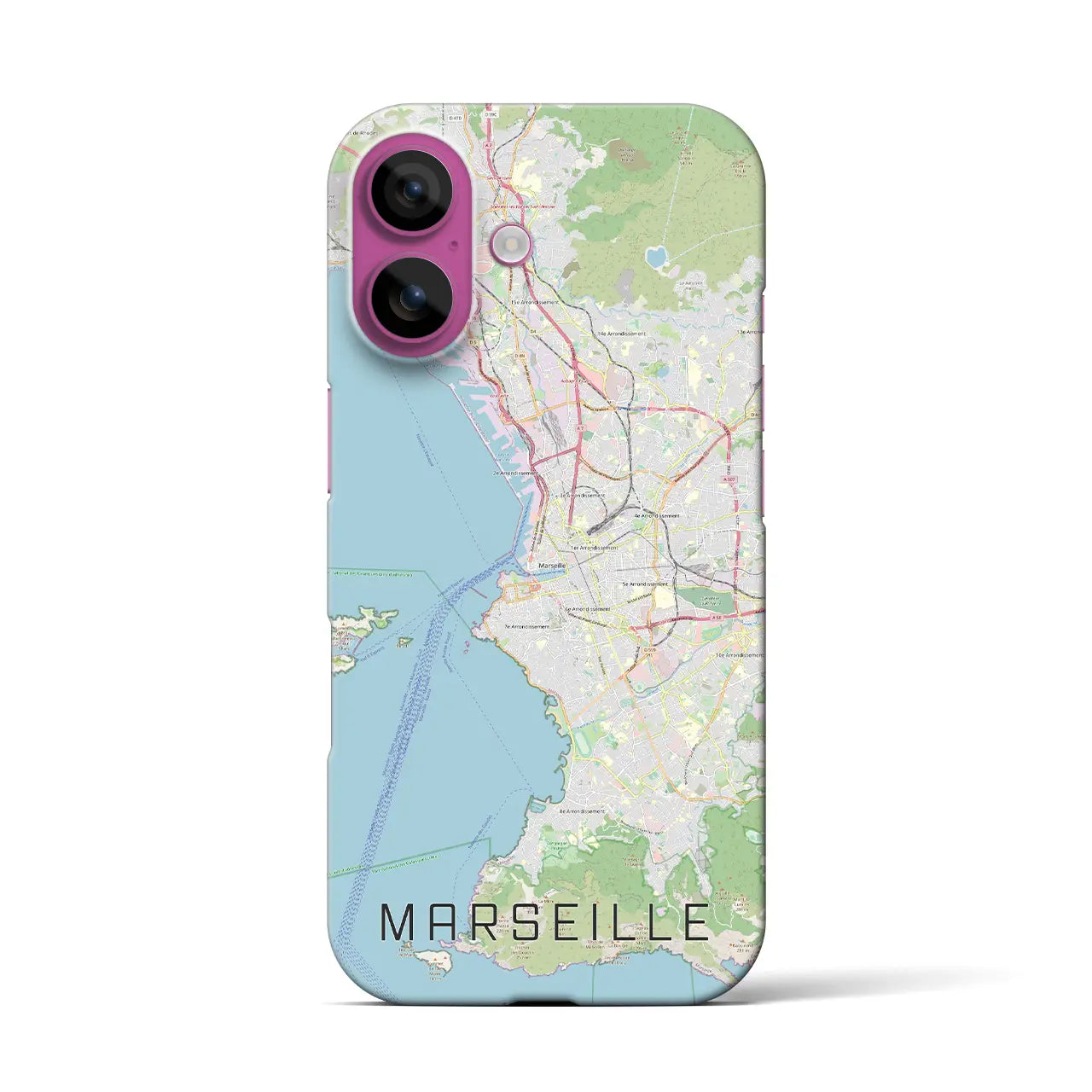 【マルセイユ（フランス）】地図柄iPhoneケース（バックカバータイプ）