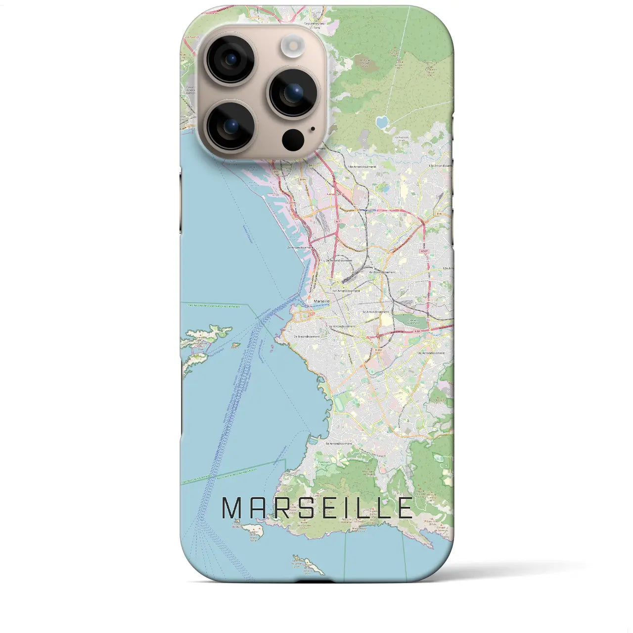 【マルセイユ（フランス）】地図柄iPhoneケース（バックカバータイプ）