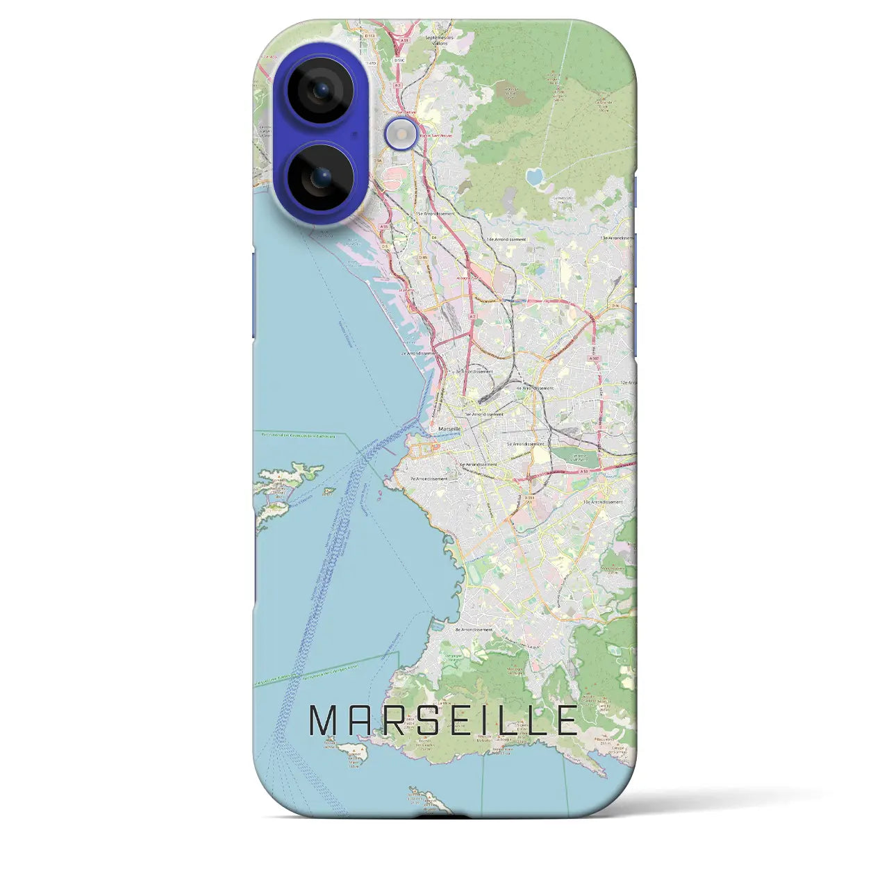 【マルセイユ（フランス）】地図柄iPhoneケース（バックカバータイプ）ナチュラル・iPhone 16 Pro Max 用