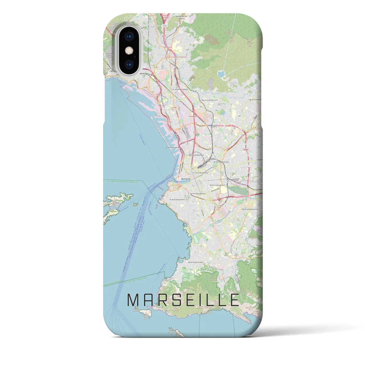 【マルセイユ（フランス）】地図柄iPhoneケース（バックカバータイプ）