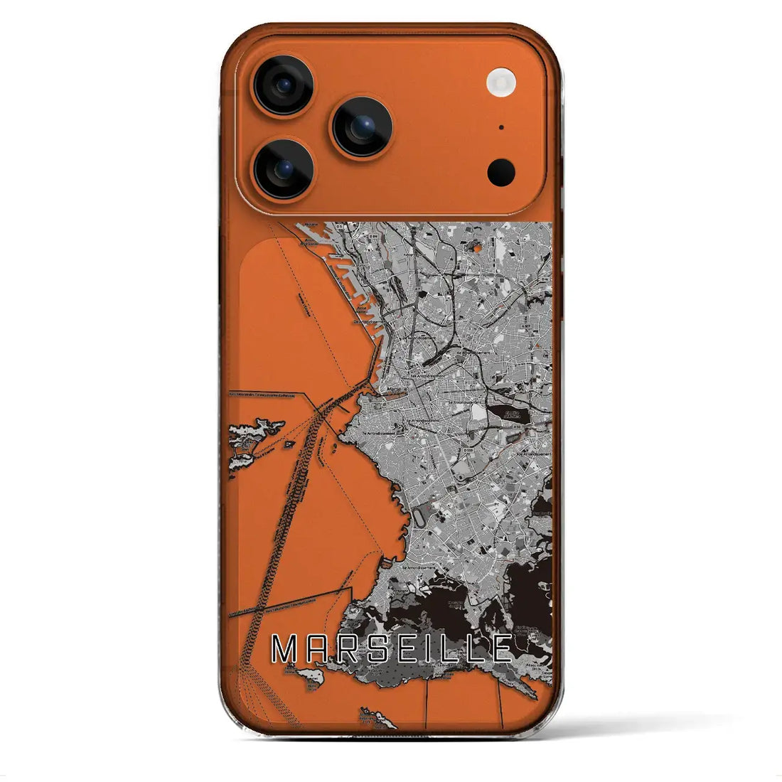 【マルセイユ（フランス）】地図柄iPhoneケース（クリアタイプ）