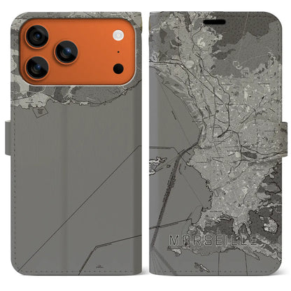 【マルセイユ（フランス）】地図柄iPhoneケース（手帳タイプ）