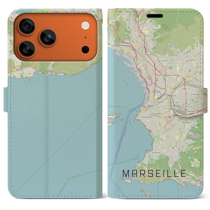 【マルセイユ（フランス）】地図柄iPhoneケース（手帳タイプ）