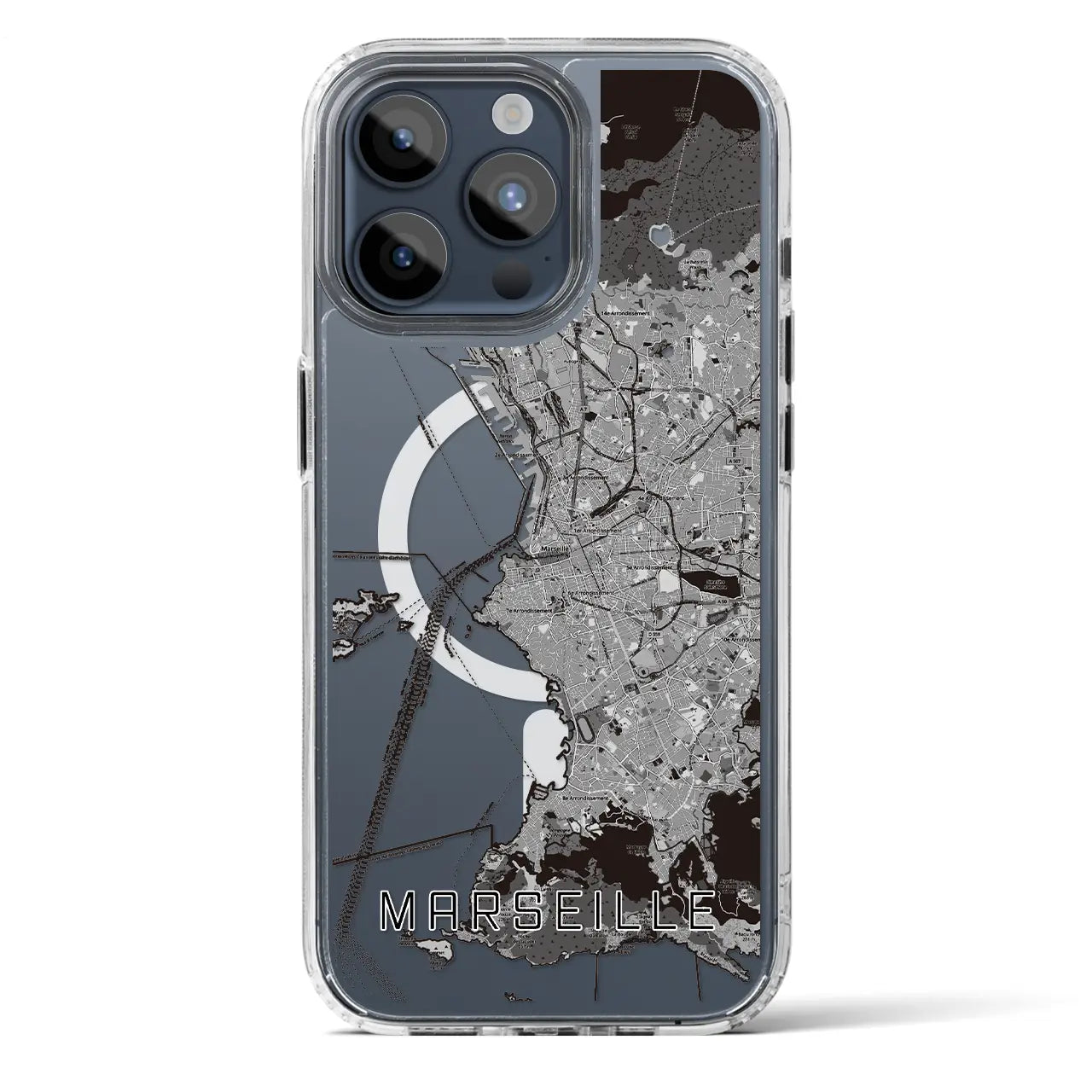 【マルセイユ（フランス）】地図柄iPhoneケース（MagSafeタイプ）