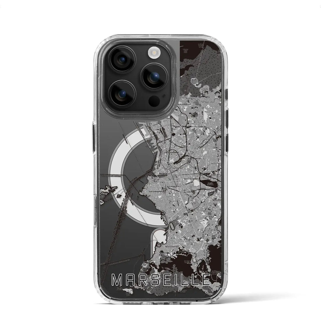 【マルセイユ（フランス）】地図柄iPhoneケース（MagSafeタイプ）