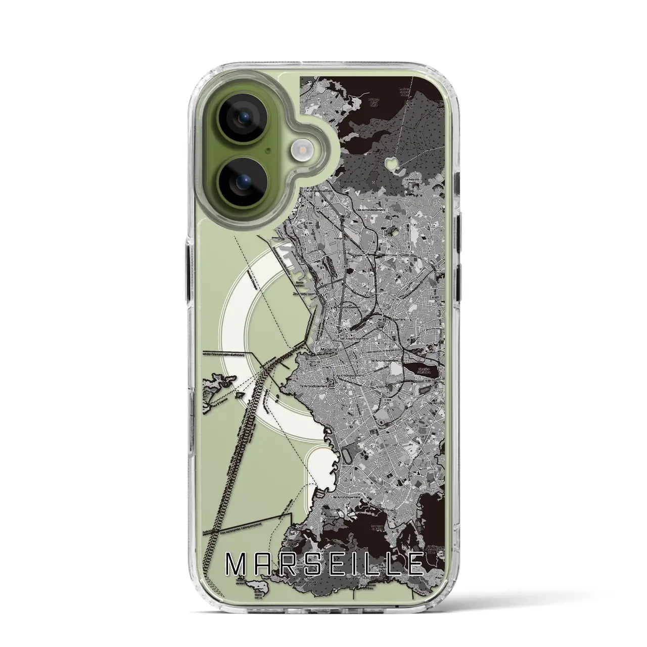 【マルセイユ（フランス）】地図柄iPhoneケース（MagSafeタイプ）