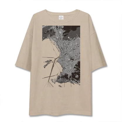 【マルセイユ（フランス）】地図柄ビッグシルエットTシャツ