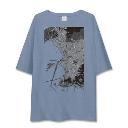 【マルセイユ（フランス）】地図柄ビッグシルエットTシャツ