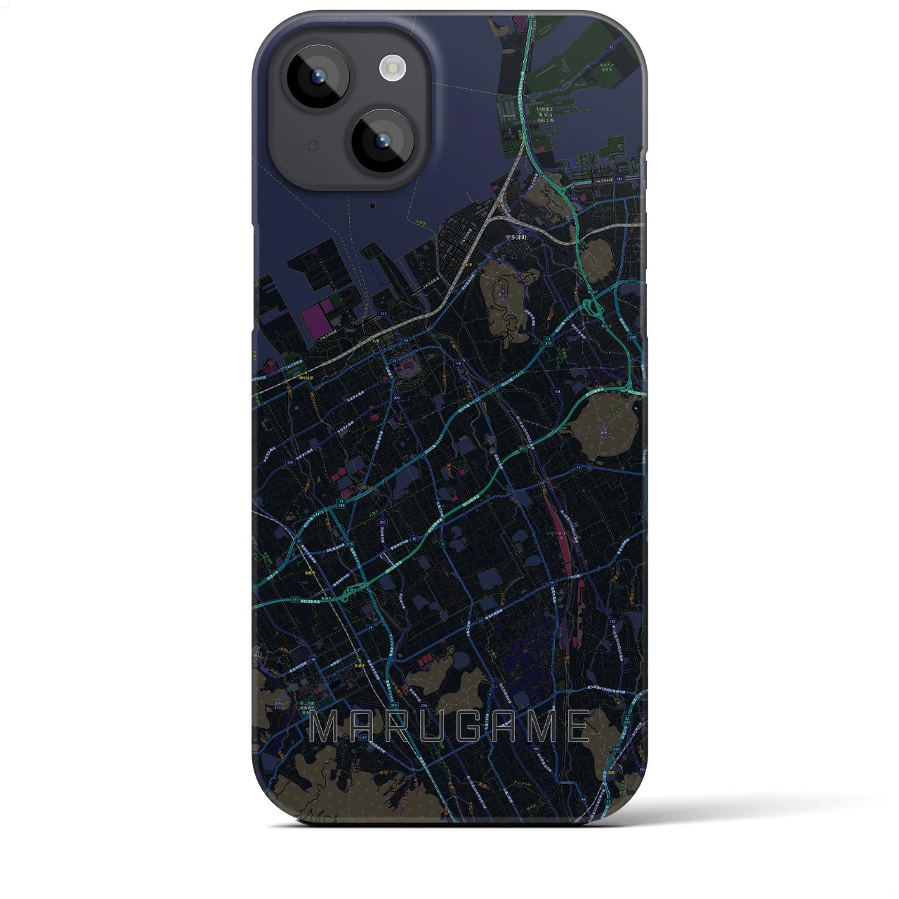 【丸亀（香川県）】地図柄iPhoneケース（バックカバータイプ）