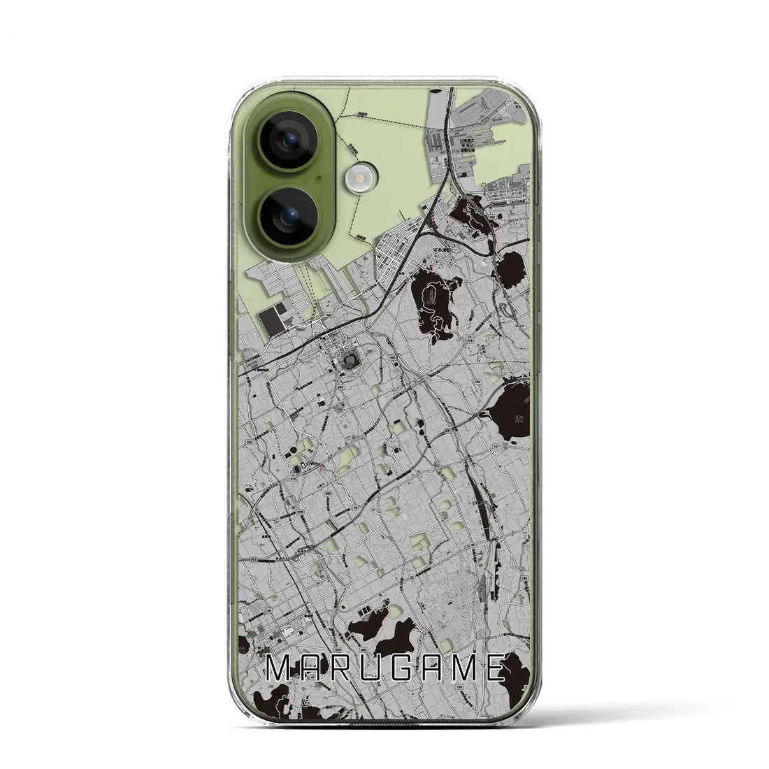 【丸亀(香川県)】地図柄iPhoneケース(クリアタイプ)モノトーン・iPhone 17 Pro Max 用