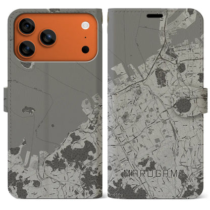 【丸亀（香川県）】地図柄iPhoneケース（手帳タイプ）