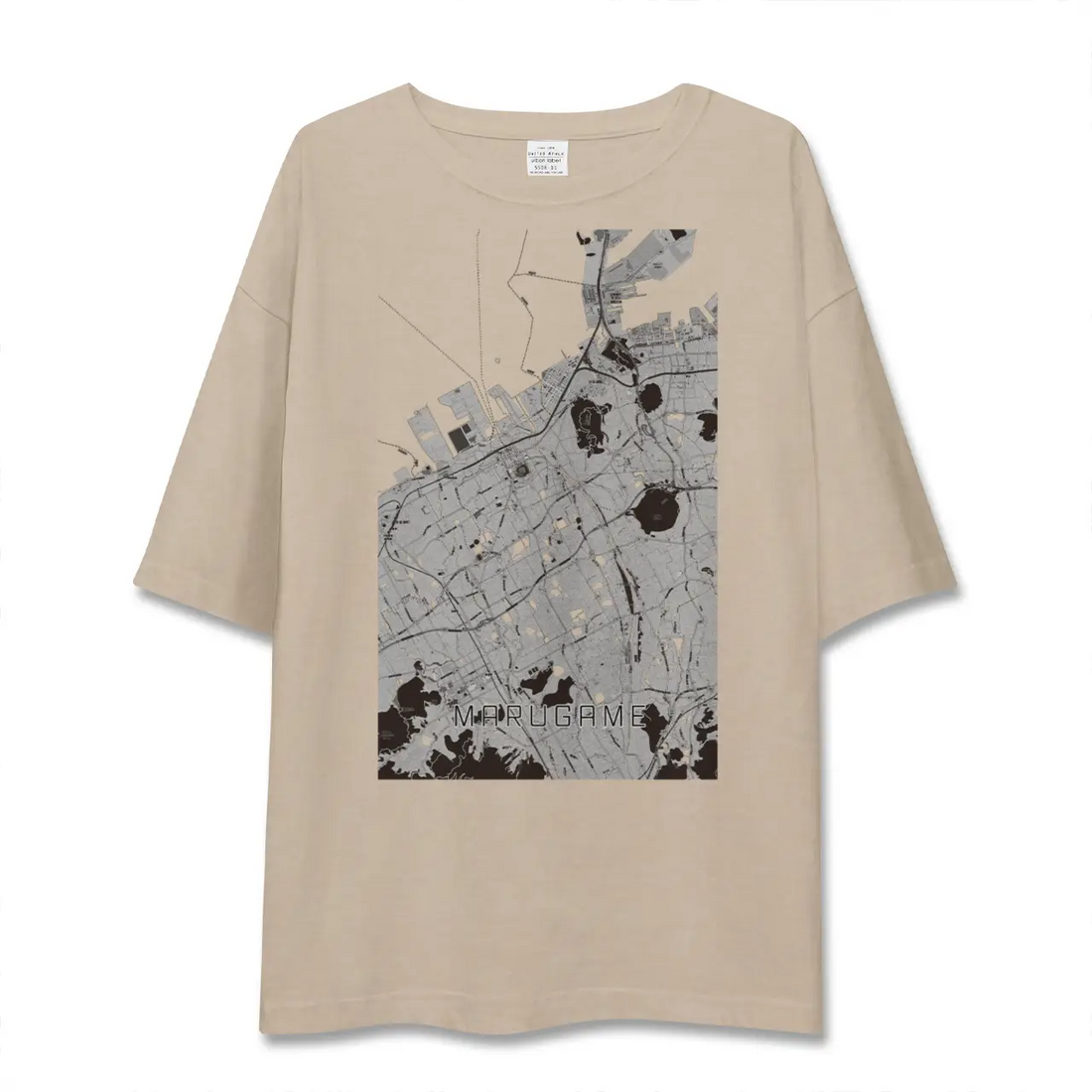 【丸亀（香川県）】地図柄ビッグシルエットTシャツ