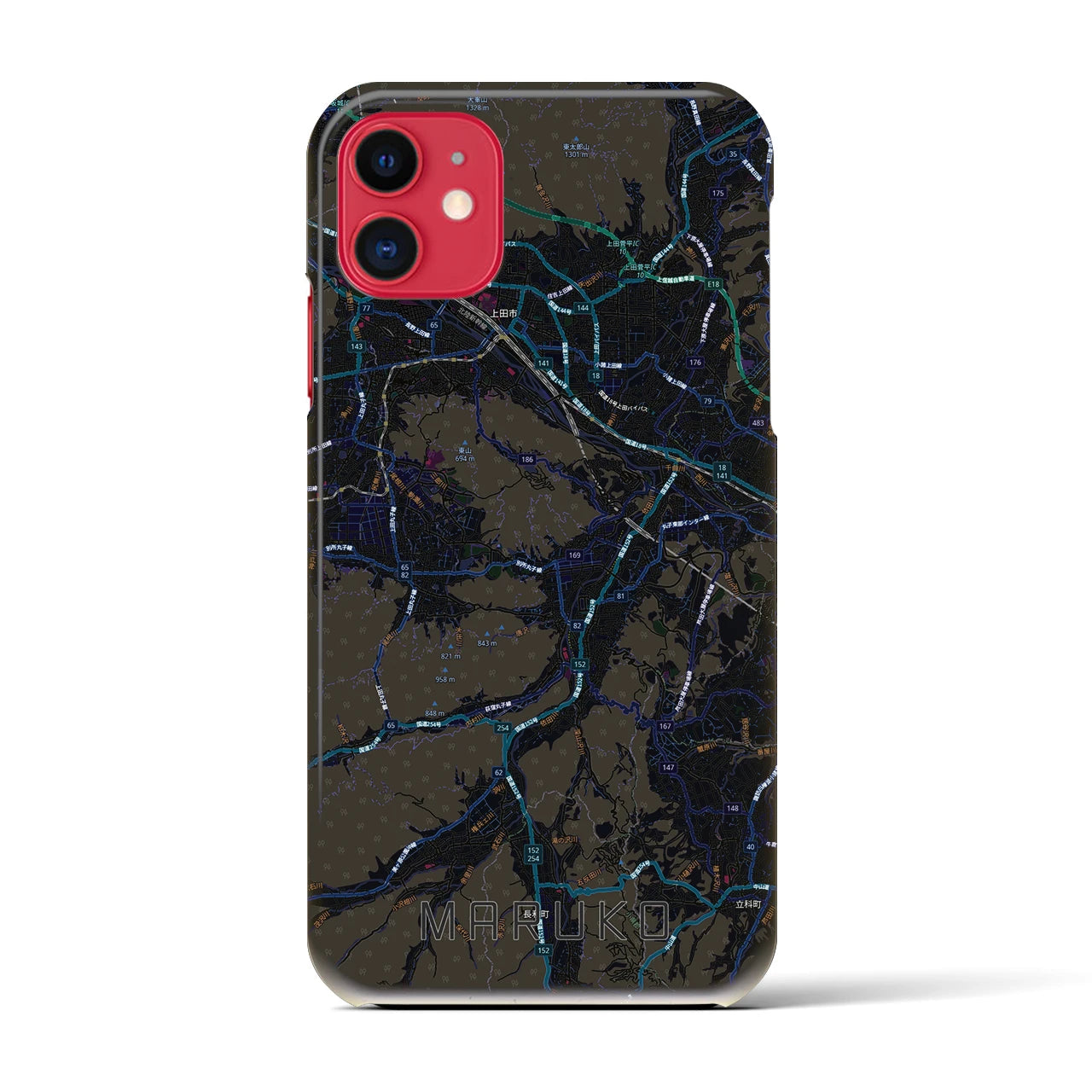 【丸子（長野県）】地図柄iPhoneケース（バックカバータイプ）