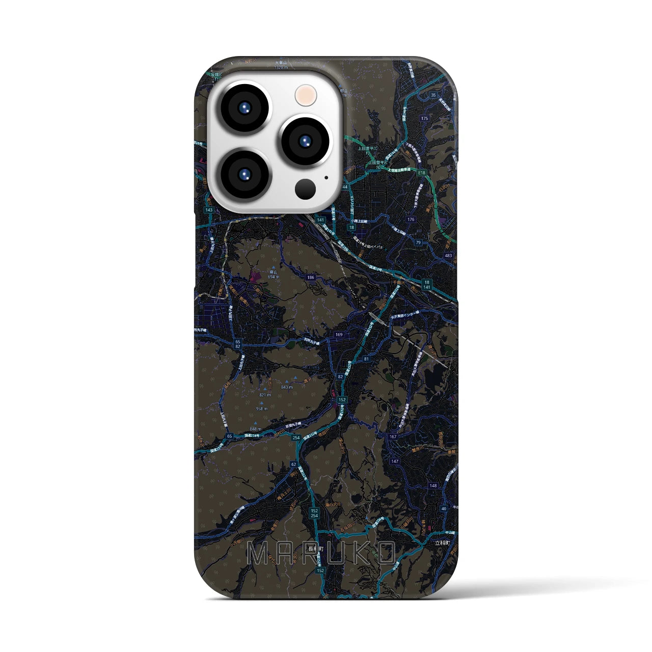 【丸子（長野県）】地図柄iPhoneケース（バックカバータイプ）