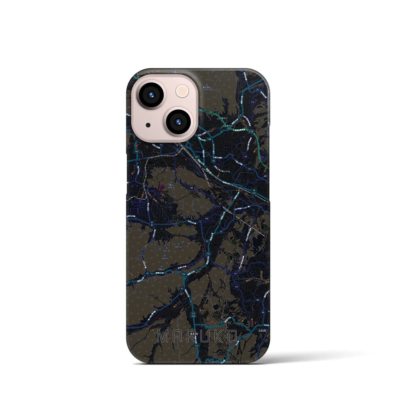 【丸子（長野県）】地図柄iPhoneケース（バックカバータイプ）