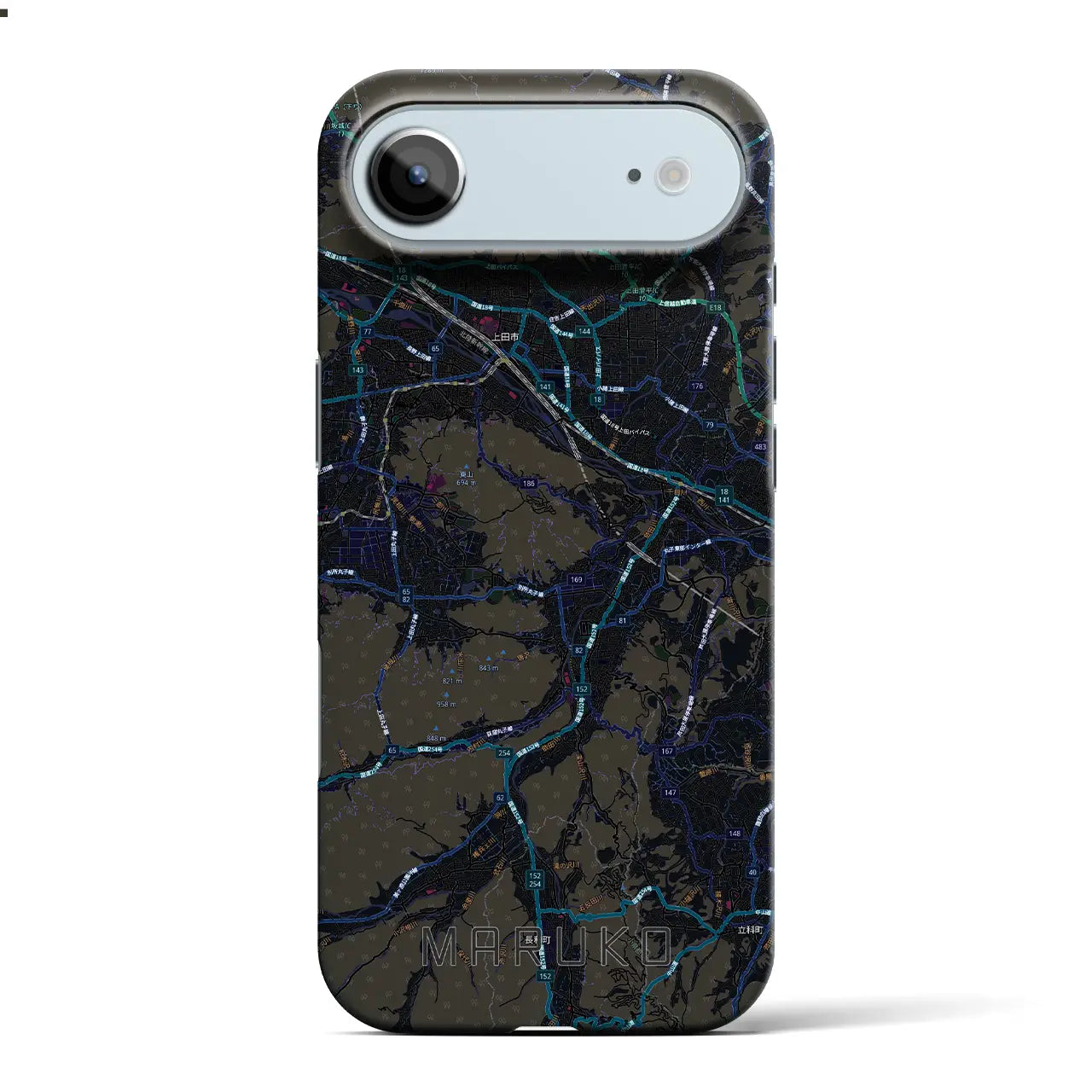 【丸子（長野県）】地図柄iPhoneケース（バックカバータイプ）