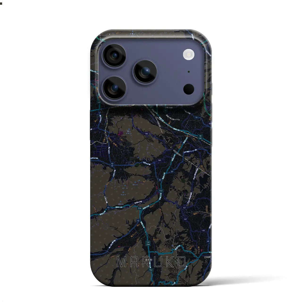 【丸子（長野県）】地図柄iPhoneケース（バックカバータイプ）