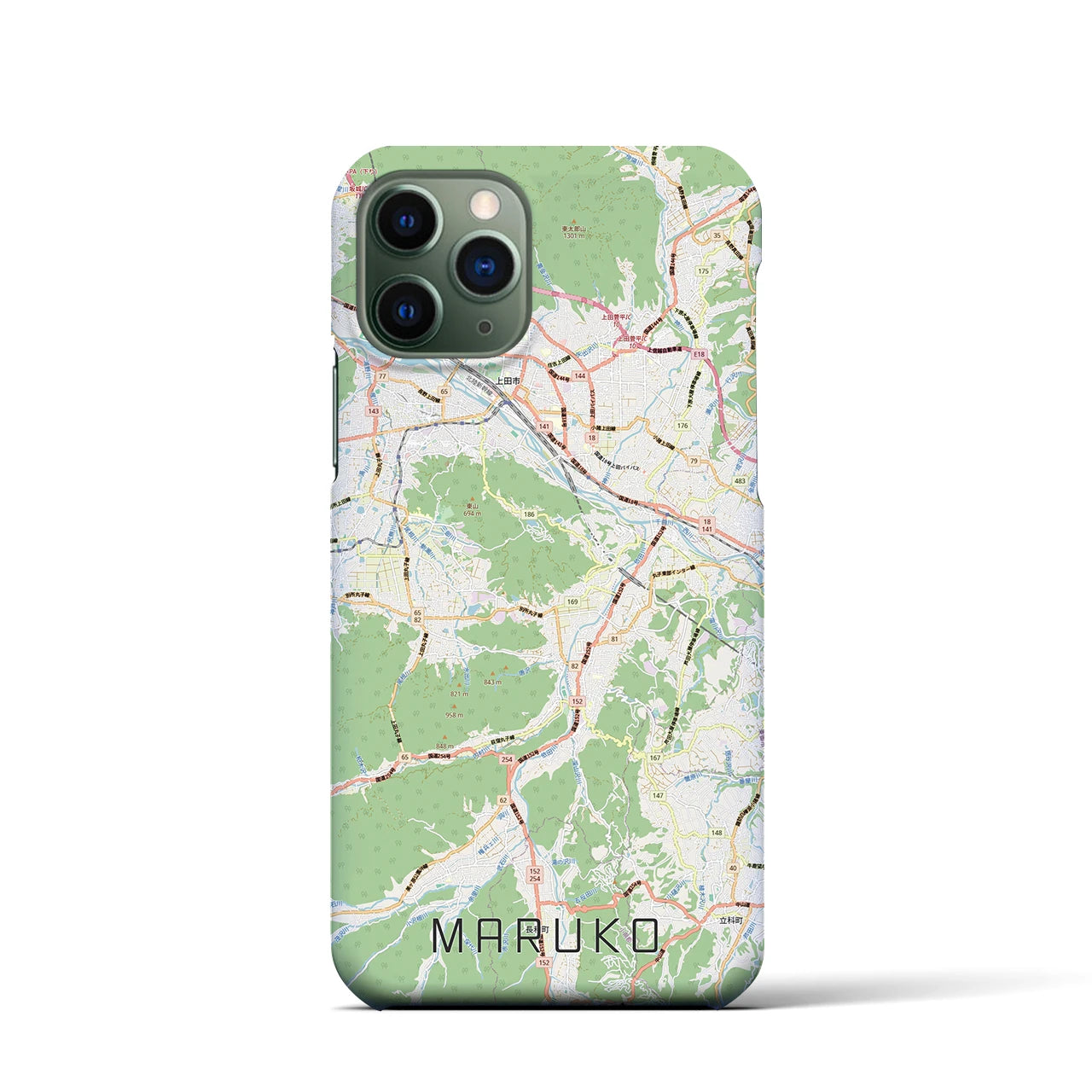 【丸子（長野県）】地図柄iPhoneケース（バックカバータイプ）