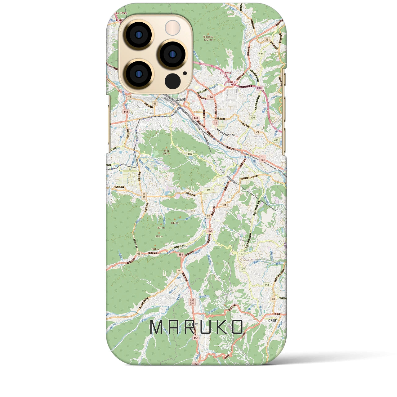 【丸子（長野県）】地図柄iPhoneケース（バックカバータイプ）