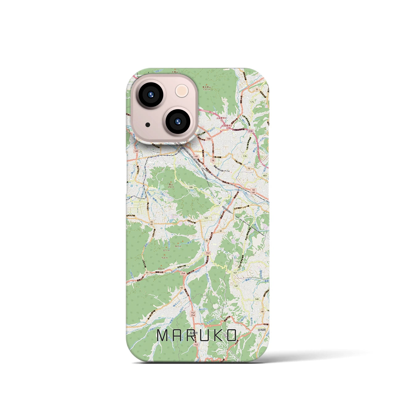 【丸子（長野県）】地図柄iPhoneケース（バックカバータイプ）